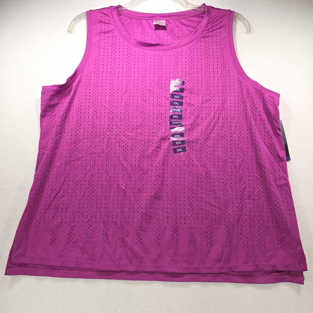Members Mark Everyday Perforated Tank XXL Orchid Pizzazz Pink Activewear New